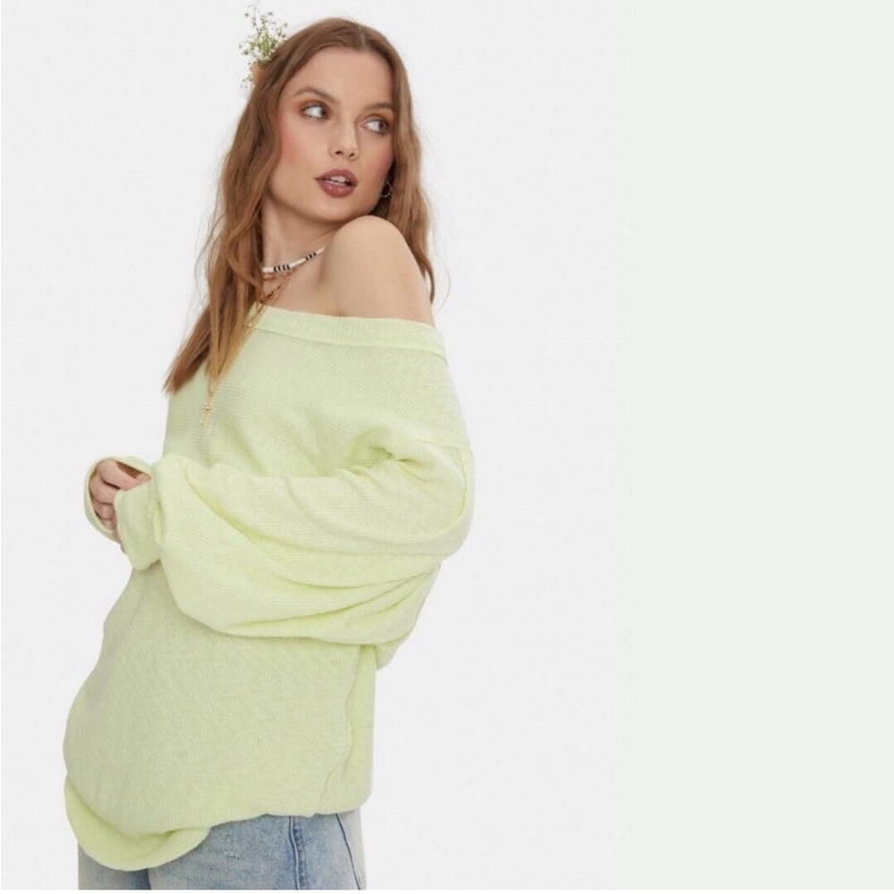 Free People OG Thermal Pullover Long Sleeve Tunic Glow Party Size XS NWT